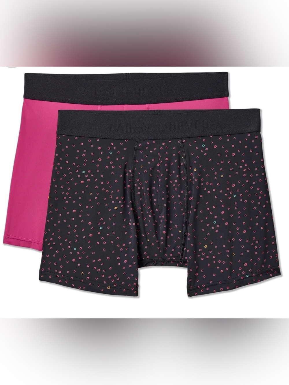 2 Pk NEW Men’s SZ XL Pair of Thieves Super Fit Boxer Briefs Pink / Black